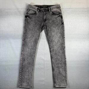 Projek Raw Jeans Mens 34x32 Gray Hiri Skinny Acid Wash Stretch Denim